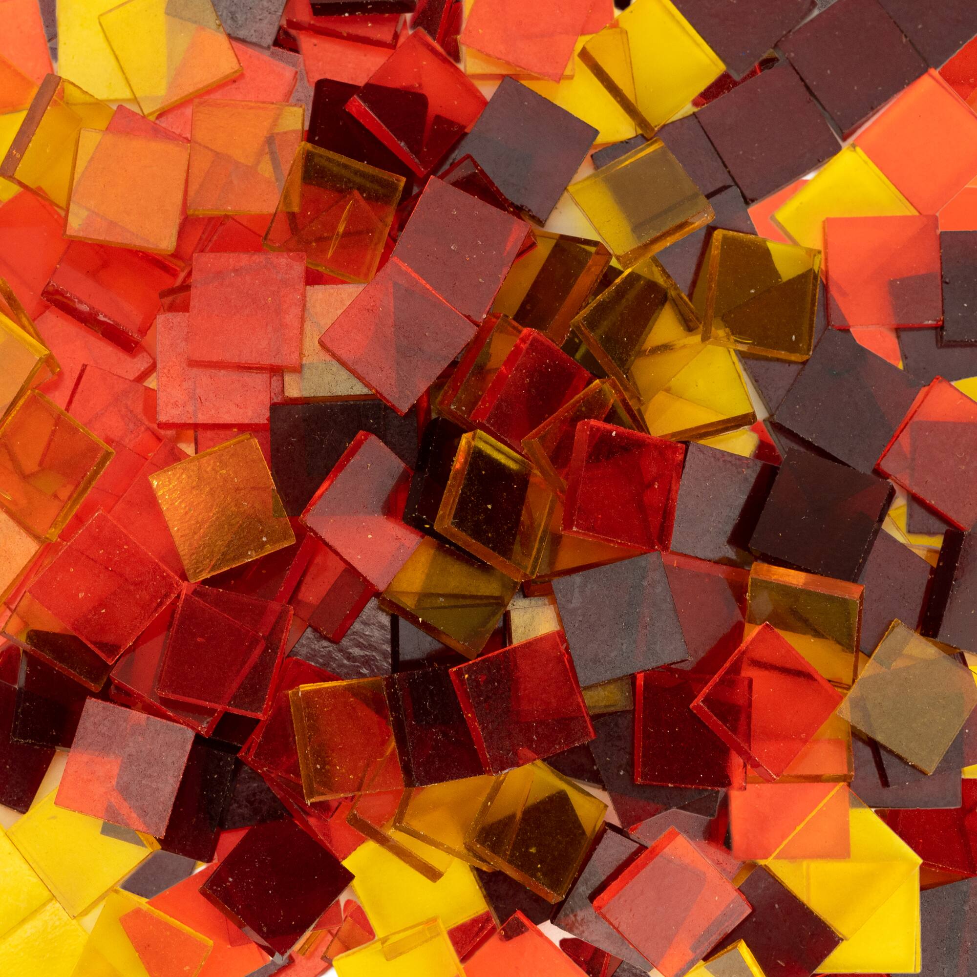 Small Transparent Mosaic Stained Glass Squares, 8oz.
